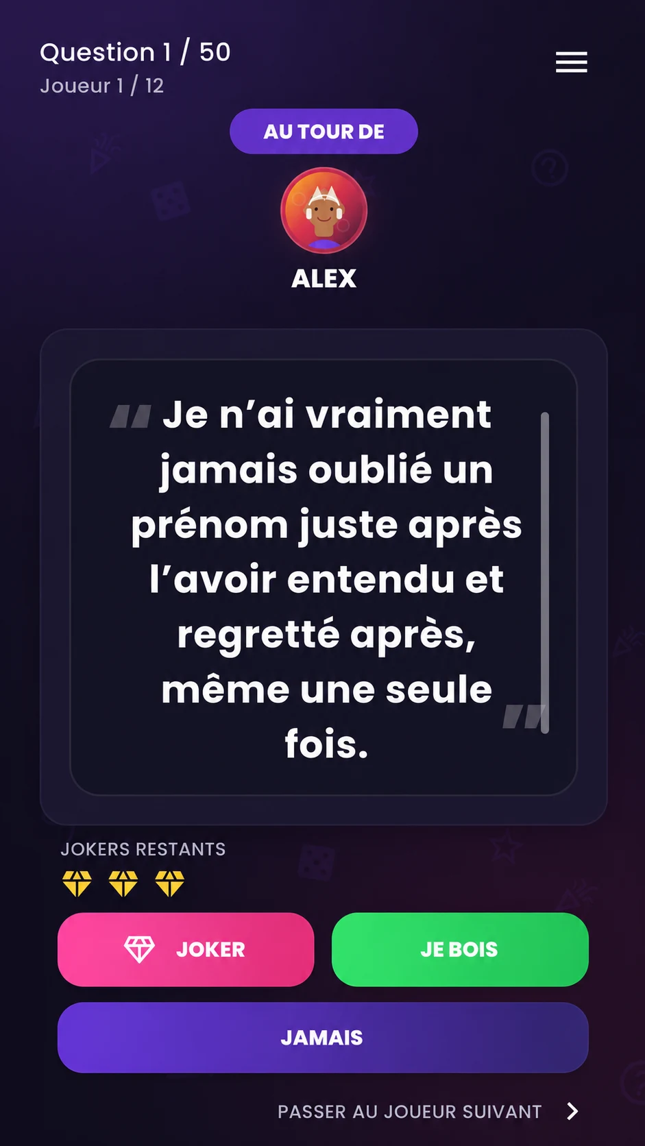 Je n'ai Jamais v2 screenshot